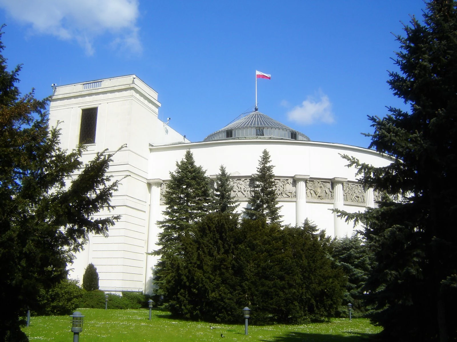 The Sejm building in Warsaw, home of the lower house of the Polish parliament
